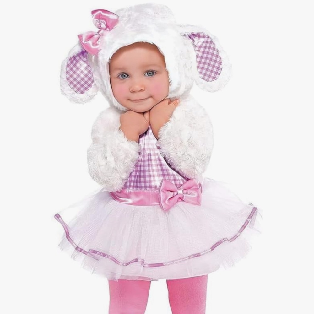 Adorable Pink and White Lamb Costume for Kids